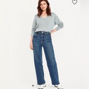 Old Navy Extra High-Rise Sky-Hi Wide Leg Jeans, Size 2P
